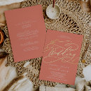 Search for gold and coral wedding invitations For her