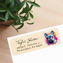 Search for french bulldog return address labels Watercolor
