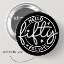 Search for 50th birthday buttons Black
