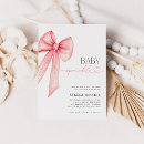 Search for pink bow baby shower invitations Script calligraphy