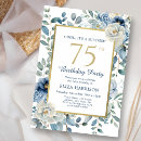 Search for blue 75th birthday invitations White