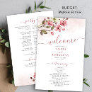 Search for floral wedding programs Calligraphy script