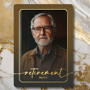 Search for black and gold retirement invitations Corporate business