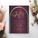 Search for burgundy 50th birthday invitations Modern