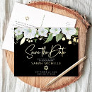 Search for gold foil save the date postcards Black and gold
