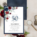 Search for blue 50th birthday invitations Typography