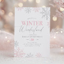 Search for winter wonderland birthday invitations Glitter