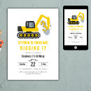 Search for excavator birthday invitations Digger