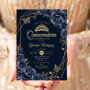Search for navy blue and gold invitations Floral