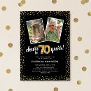 Search for photo 70th birthday invitations Black and gold