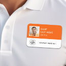Search for orange name tags Employee