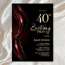 Search for red and black 40th birthday invitations Elegant
