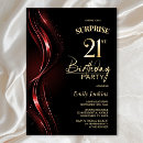 Search for red and black 21st birthday invitations Modern