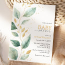 Search for eucalyptus baby shower invitations Gold