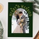 Search for married and merry holiday wedding announcement cards Our first married christmas