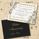 Search for parents anniversary invitations Black and gold