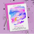 Search for cloud birthday invitations Pink and purple