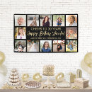 Search for birthday backdrop banners Black and gold
