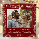 Search for photo frame ornaments First christmas married