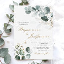 Search for sage green gold wedding invitations Botanical foliage floral