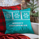 Search for snowflakes pillows Aqua