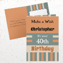 Search for special 40th birthday cards For him