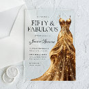 Search for fifty and fabulous birthday invitations Golden
