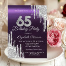 Search for surprise 65th birthday invitations Glitter