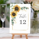 Search for sunflower numbers table cards Eucalyptus