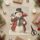 Search for snowman tissue paper Vintage christmas