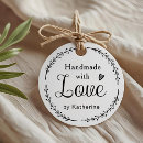 Search for handmade with love gift tags Black and white