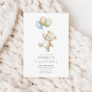 Search for boy 1st birthday invitations Beary first birthday
