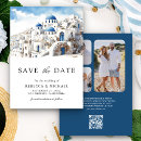 Search for greece save the dates Blue and white