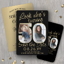 Search for 50th birthday save the dates Black and gold