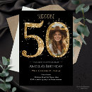 Search for gold glitter invitations Black and gold