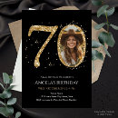 Search for black gold 70th birthday invitations Elegant