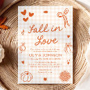 Search for fall in love bridal shower invitations Elegant script calligraphy trendy