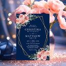Search for navy and gold wedding invitations Pink