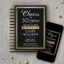 Search for black white gold invitations Cheers to 50 years