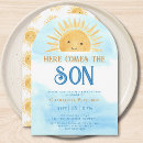 Search for sky baby shower invitations Here comes the son