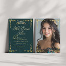 Search for emerald green quinceanera invitations Mis quince anos