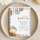 Search for blue gingham invitations Baby q