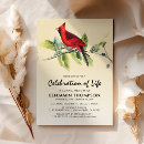 Search for cardinal bird invitations Celebration of life