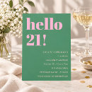 Search for green 21st birthday invitations Unique