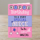 Search for special niece birthday cards Purple