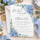 Search for blue hydrangea bridal shower invitations Watercolor
