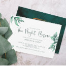 Search for winter rehearsal dinner invitations Enchanted forest dark green