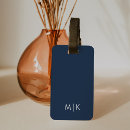 Search for navy blue luggage tags Initials