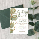 Search for gold and green birthday invitations Elegant