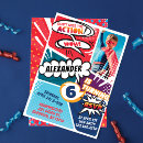 Search for superhero birthday invitations Comic book